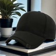 thumbnail image 2 of Gorra de béisbol unisex de moda, sencilla, de color liso, para verano, para ciclismo, para el tiempo libre, con protección solar, color negro., 2 of 5