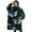 Black Blue Butterfly, variant on Oversized Wearable Blanket Hoodie,Black Blue Butterfly Dandelion Pattern Sherpa Blanket Hoodie with Super Pockets,Super Warm Fuzzy Pullover for Women & Men