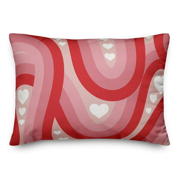 Creative Products Swirly Heart Pattern 20 x 14 Spun Poly Pillow