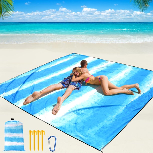 Manta de playa WIWIGO impermeable a prueba de arena 200x211 cm