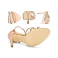 thumbnail image 2 of BLISSFUL STEP Rhinestone Ankle Strap Stiletto Heel Sandals for Women Rose Gold 10, 2 of 6