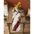 thumbnail image 5 of Marble Red Table Runner 36 Inches, Gold Foil Ceramic Style Cracks Scratches Bed Runner Dresser Scarves Tabletop for Indoor Outdoor Parties/Ceremony/Banquet, 13"x 36", 5 of 8