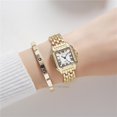 thumbnail image 1 of Relojes cuadrados de lujo a la moda para mujer, pulsera de cuarzo con correa de aleación dorada, reloj de escala romana, 2022 qym unisex, 1 of 1