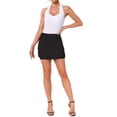 thumbnail image 2 of Falda Mini Casual de Algodón Mezclado con Stretch para Mujeres INSPIRE CHIC XS Negra, 2 of 6