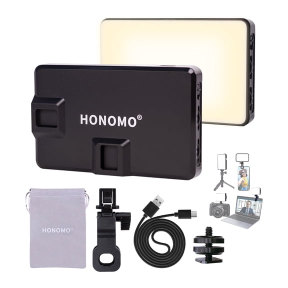 HONOMO Portable LED Selfie Light for iPhone, Phone Light Clip for Video Recording, Pictures, Tiktok, Streaming, 120LED 3000mAh with Carry Pouch, Gifts for Women