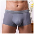 thumbnail image 2 of successthop Mens Silk Underwear Plus Size Cool Support Pouch Low Rise Sport Lightweight Solid Boxer Brief Gray L, 2 of 7