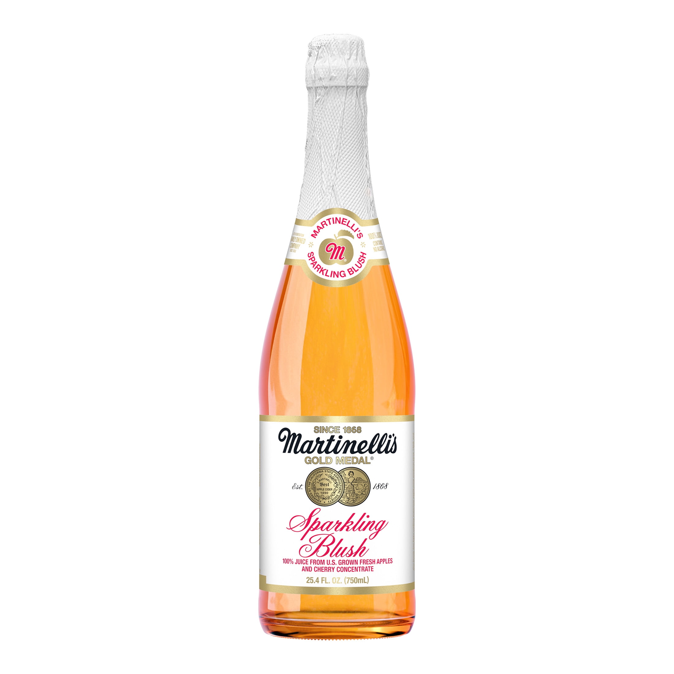 (2 pack) Martinelli's Sparkling Blush, 25.4 fl oz Glass Bottle