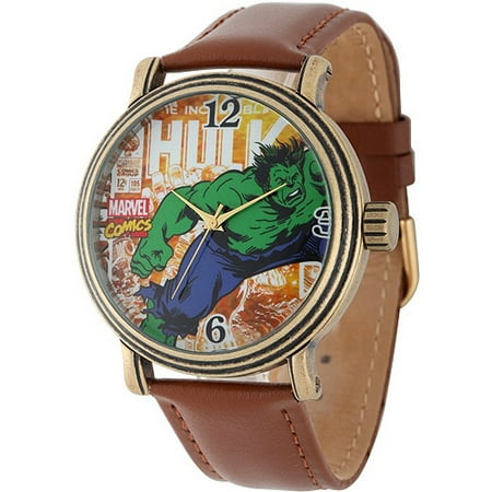 UPC 843231079144 product image for Hulk Men s Vintage Gold Antique Alloy Case Watch  Brown Leather Strap | upcitemdb.com