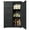 Black, variant on Asofer 33"H Pantry Cabinet, 1 Door 4 Drawer Sideboard with 3 Adjustable Shelves for Kitchen Dining Room, White