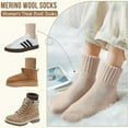 thumbnail image 3 of 5 Pairs Women's Solid Mid-calf Socks Warm Stylish Winter Thick Wool Long Size Slouchy Cotton Cute Calf Women Mid Length(Mixing Colors), 3 of 7
