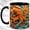 Black, variant on Octopus Coffee Mug, Sunny Sea Life Mug, Ceramic 11 oz