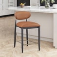 thumbnail image 2 of Meridian Furniture Riccio Cognac Vegan Leather Upholstered Stool, 2 of 9