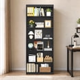thumbnail image 5 of Walsunny Bookcase with 6 Open Shelves Wood Display Bookshelf with Deep Storage Standard Bookcase for Living Room Home Office Black, 5 of 7