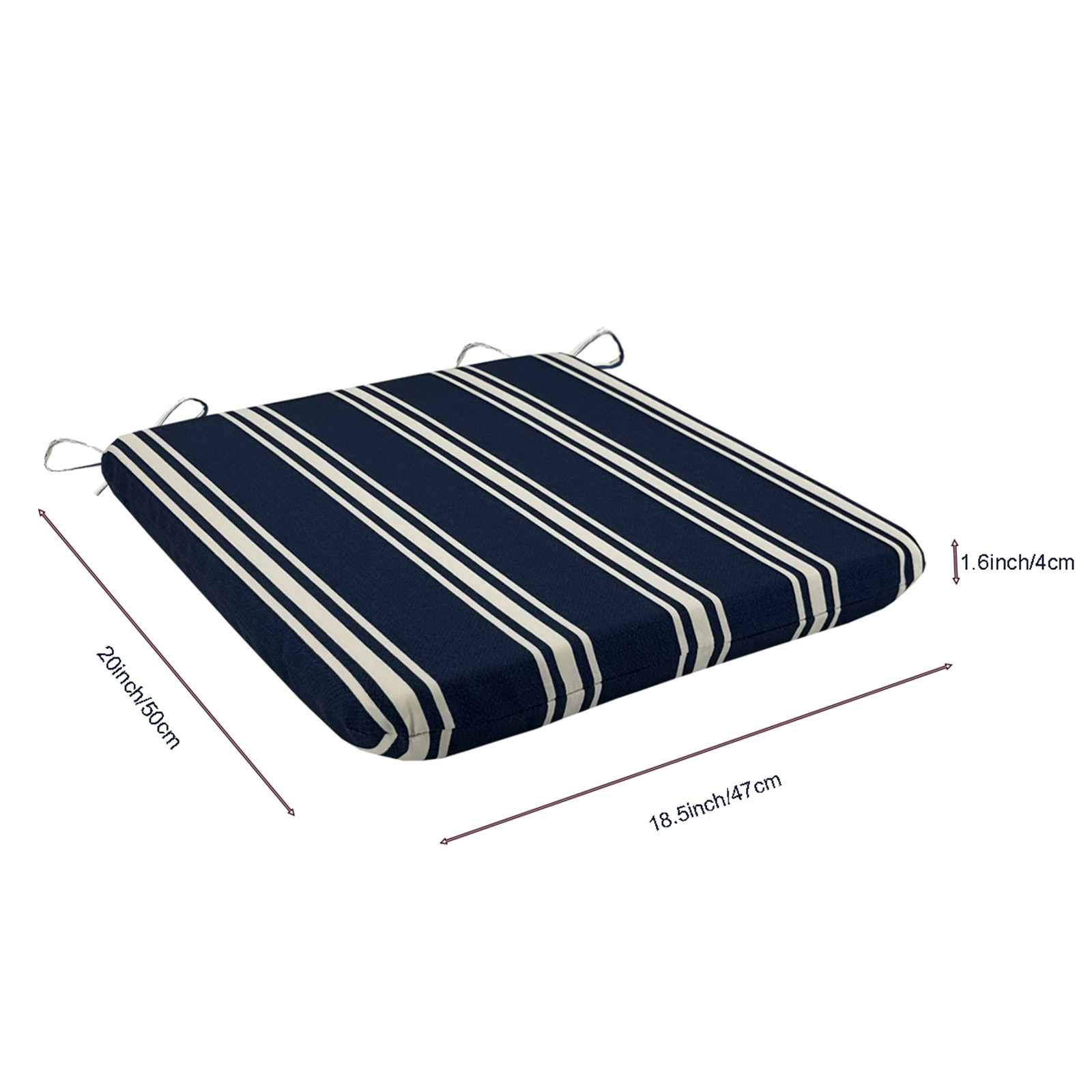 Outdoor Chair Cushions Set of 2, Water Resistant Patio Seat Cushions with Ties 20x18.5x1.6 Inch, Fade Resistant Slipcovers for Garden Patio Furniture Wicker Chairs Bench