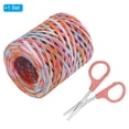 thumbnail image 3 of Unique Bargains Raffia Ribbon, Natural Raffia String with Scissor, Sky Blue/Red, 218 Yards, 3 of 8