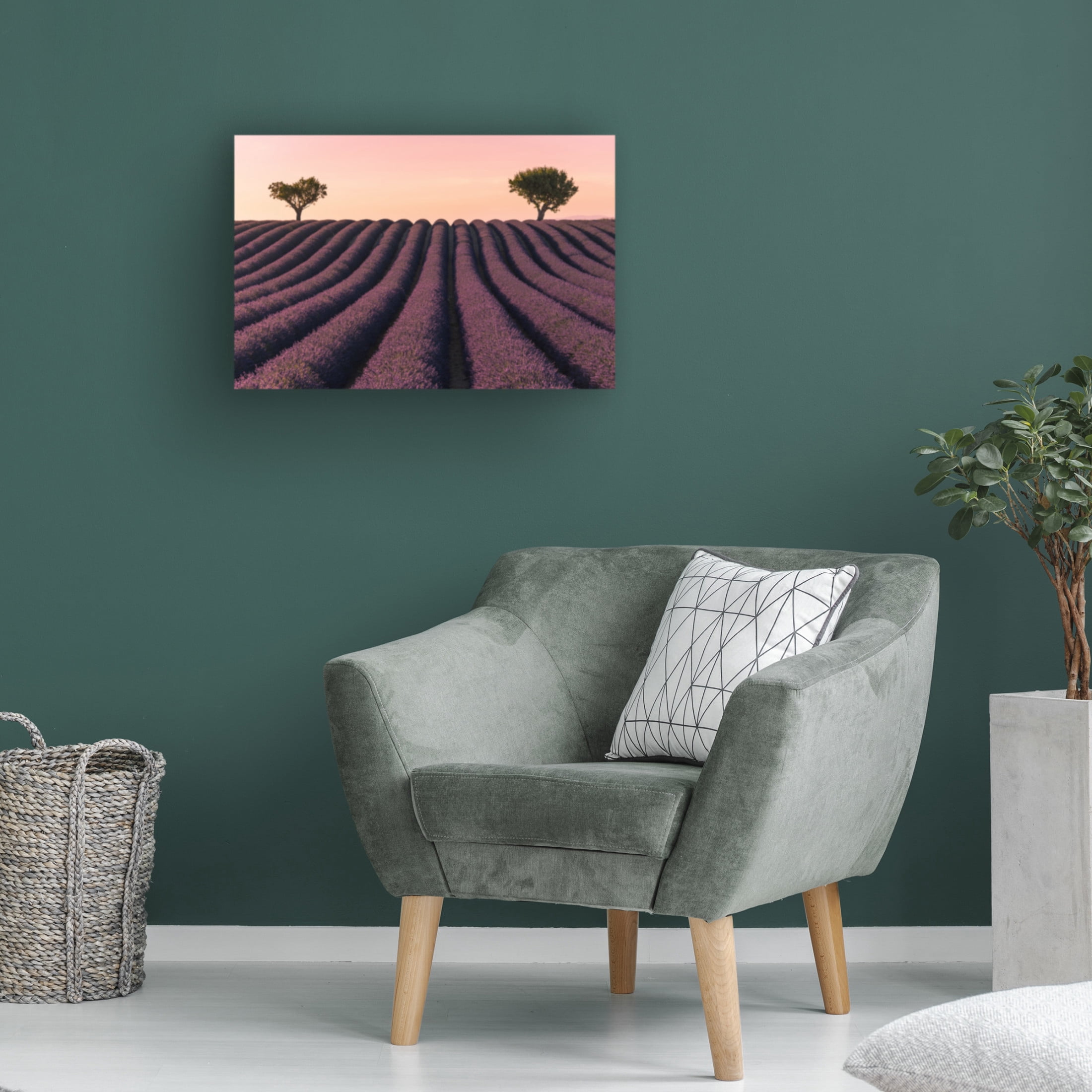 Canvas Wall Art - Kevin 'Lavender Field' Wall Art for Living Room, Bedroom, or Office Décor by Trademark Fine Art - 32 x 22 Inches