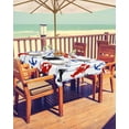 thumbnail image 2 of Outdoor Tablecloth with Umbrella Hole and Zipper Red Lobster Blue Crab Outdoor Tablecloths 60x102 Waterproof Table Cloths Nautical Anchor Patio Table Cloth Cover for Outdoor Tables Picnic Garden, 2 of 5