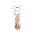 thumbnail image 4 of BLISSFUL STEP Sandales pour Femmes Talons Aiguilles Talons Plateforme Sandales à Lacets Rose 9, 4 of 8