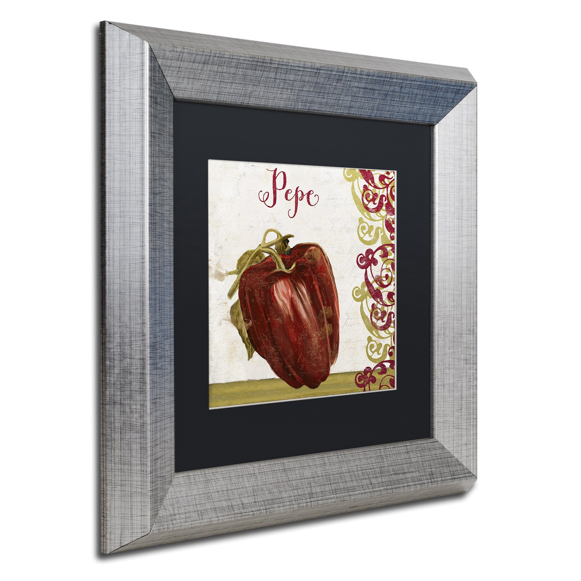 Trademark Fine Art "Cucina Italiana Vii" Canvas Art by Color Bakery Black Matte, Silver Frame