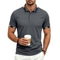 thumbnail image 2 of KLHDSF Men's Short Sleeve Polo Shirts Casual Slim Fit Basic Cotton Shirt Top 3-Button Golf Shirt, Summer Wear, Casual, Trip, Work, Outdoor Dark Gray S, 2 of 10