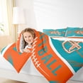 thumbnail image 4 of jejeloiu Football Game Gaming Full Size Comforter Sets,Cyan Orange Helmet Bedding Sets For Ball Lover Reversible 3-Piece, 4 of 8