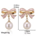 thumbnail image 2 of FENGGHAO Bow Pearl Ear Clips Korean Style Fashion Earrings Trendy Clip On Accessories Non Pierced Versatile Statement Pieces, 2 of 6