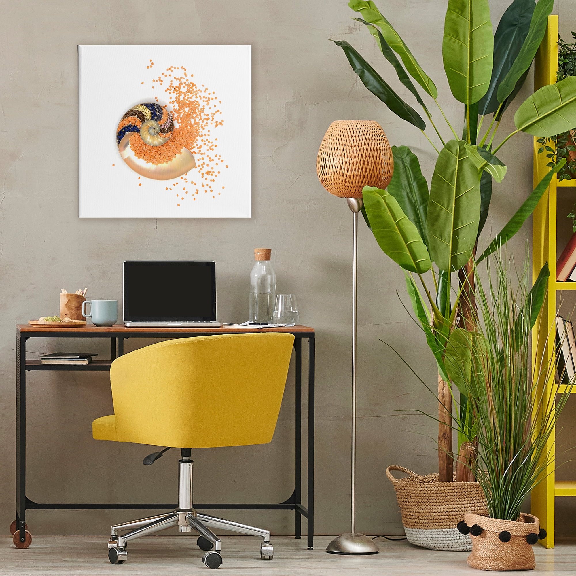 Stupell Industries Orange Nautilus Spiral Canvas Wall Art, design by Beth Adoette