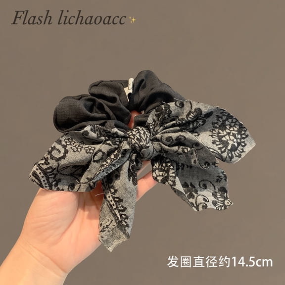 New Chinese retro cashew flower bow large intestine hair band female senior sense pill head large headband hair accessories