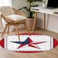 thumbnail image 5 of Independence Day Washable Round Area Rug 3.3 ft, Red Pentagram Us Flag National Flag, Soft Non Slip Rugs Stain Repellent Indoor Felt Carpet for Living Dining Room Bedroom Home Office, 5 of 9