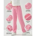 thumbnail image 2 of Rolanko Girls Wide Leg Sweatpants Straight Pants for Kids Girls Trousers with Pockets Sweats 4-14 Years, 2 of 5