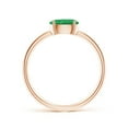 thumbnail image 2 of ANGARA Natural Oval Emerald Off-Centered Solitaire Ring With Diamonds in 14K Rose Gold for Women (Size-7x5mm) | May Birthstone, Birthday, Anniversary, Jewelry Gift for Women | Natural Emerald Ring, 2 of 9