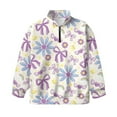 thumbnail image 4 of Uorisanigo Oversized Sweatshirts for Teen Girl, Comfortable Daisy Bow Print Girls Half Zip Pullover Sweatshirt, Fashion Long Sleeve Pullover Shirts Top Athletic Tops Hoodies Trendy Clothes, 4 of 7