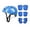 Blue, variant on Black 7 Pcs Set Children Kids Protective Gear Helmet Knee Elbow Pads Wrist Guards For Cycling Skateboarding Rollerblading Outdoor Sports