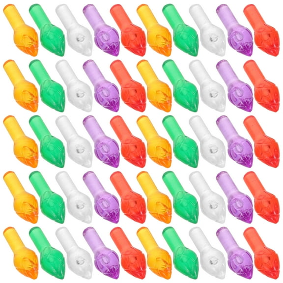 OUNONA Assorted Color Plastic Christmas Tree Lights 100 Pieces for Holiday Decoration Indoor Outdoor Festive Lighting