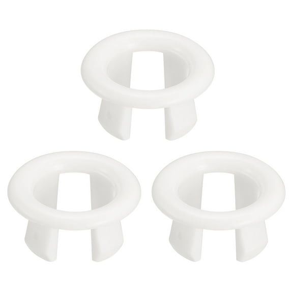 3Pack 25.1mm Sink Trim Overflow Cover Ring Hole Insert in Round Caps White