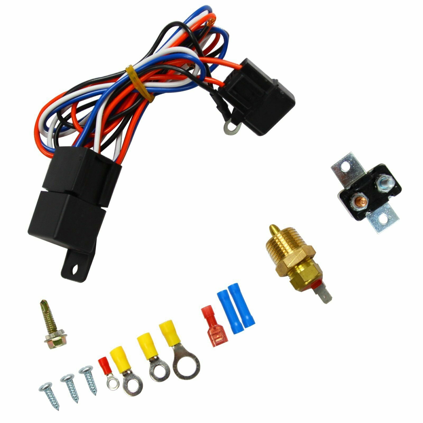 3/8" 175~185 Electric Engine Fan Thermostat Temperature Relay Switch Sensor Kit