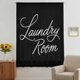 thumbnail image 3 of Black Sheer Curtains 45 Inches Long, Laundry Room Minimalist Modern Art Light Filering Curtains, Breathable Simi Curtain Privacy Drapes for Kitchen Bathroom Lightweight Small Window Treatment, 3 of 9