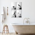 thumbnail image 3 of Funny Black Cat Bathroom Canvas Wall Art Cute Cat Wash Its Paws Reading Newspaper Poster Modern Abstract Green Aesthetic Animal Prints Painting For Bathroom Toilet Wall Decor Unframed, 3 of 6