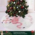thumbnail image 6 of GZHJMY Flamingo Christmas Tree Skirt Home Decoration Large Round Christmas Tree Skirt for Holiday Party Home Christmas Day Ornaments, 47.2", 6 of 6