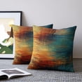 thumbnail image 2 of Blue Teal Orange Pillow Covers 24x24 Set of 2, Vintage Farmhouse Abstract Ombre Art Throw Pillow Covers Decorative Couch Cushion Cover, Microfiber Soft Square Pillowcases for Bedroom Living Room Sofa, 2 of 9