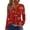CZ52_Deep Red, variant on Christmas Shirts for Women Fall V Neck Long Sleeve Top Funny Xmas Print Baggy Tunic Navy S