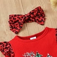 thumbnail image 3 of Newborn Baby Girl First Christmas Outfits Bell-Bottom Romper Long Sleeve Jumpsuit Infant Fall Winter Holiday One-Piece Clothes, 3 of 8