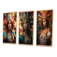 thumbnail image 3 of Designart "Traditional Brazilian Goddess Representation II" Fashion Woman Framed Wall Art Set Of 3 - Multicolor Glam Frame Gallery Wall Set For Home Decor, 3 of 6