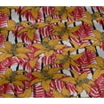 thumbnail image 4 of oneOone Cotton Jersey Mustard Yellow Fabric Leaves & Flower Sewing Material Print Fabric By The Yard 58 Inch Wide-N79, 4 of 4