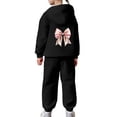 thumbnail image 7 of Gunia Kids Girls Athletic Sweatsuit 2 Piece Stylish Casual With Bow Print Design Comfortable Hoodie Jogger Pants Outfit Play Everyday Wear Breathable Clothes Set Cute Outfits For Girls 2-13 Years, 7 of 7