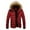 Red, variant on Men Outdoor Warm Winter Thick Jacket Hooded Coat Jacket With Zipper Pocket