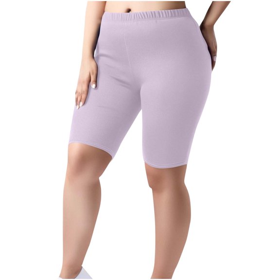 Tumotour Yoga Shorts For Women Plus Size Yoga Shorts Solid Color Lace Elastic High Waisted Running Workout Gym Shorts Sports Shorts