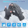 thumbnail image 3 of comerut 1 Pair Winter Cycling Gloves Great Friction Particle Palm Finger-flip Touch Screen Unisex Soft Thickened Warm Windproof Waterproof Reflective Zipper Pockets Outdoor Gloves, 3 of 8