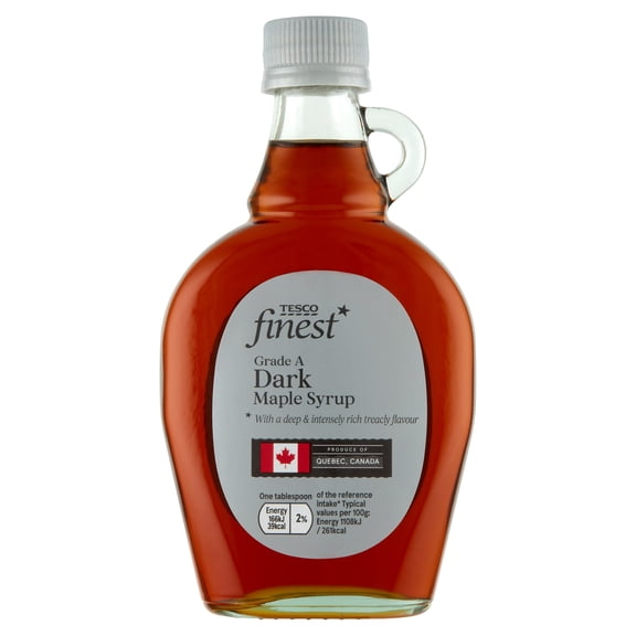 Tesco Finest Grade A Dark Maple Syrup 330G, Imported from Britain