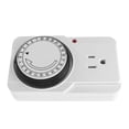 thumbnail image 1 of Mechanical Plugin Timer, 2 Modes Basic Outlet Timer Light Indicator 15 Minutes Intervals  For Lights, 1 of 8